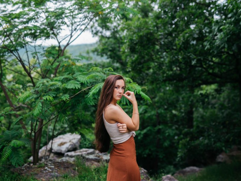 woman in forest