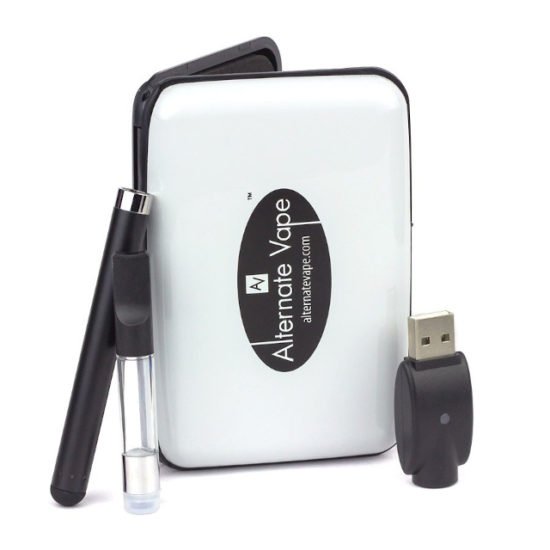 CBD Vape Starter kit by Alternate Vape in its carrying case, on its side